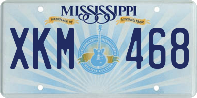MS license plate XKM468