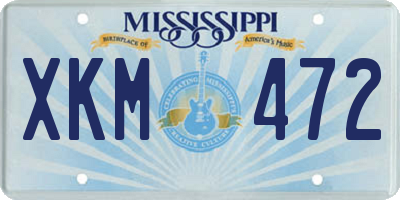 MS license plate XKM472