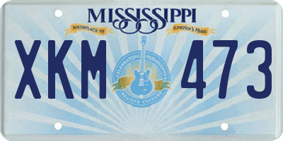 MS license plate XKM473