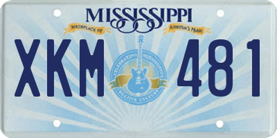 MS license plate XKM481