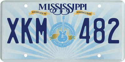 MS license plate XKM482