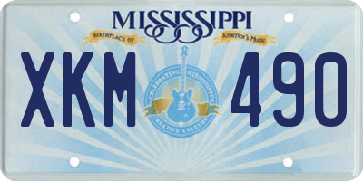 MS license plate XKM490