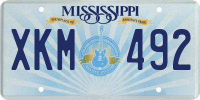MS license plate XKM492