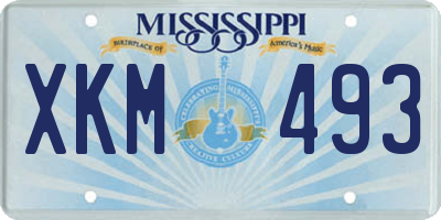 MS license plate XKM493