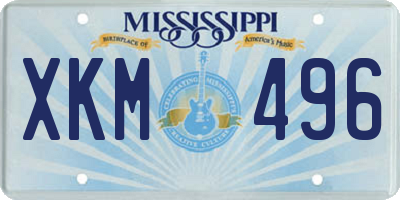 MS license plate XKM496