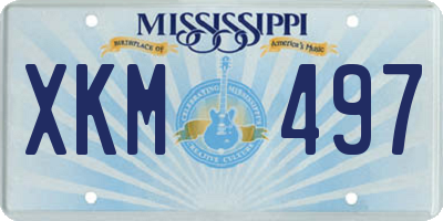 MS license plate XKM497