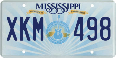 MS license plate XKM498