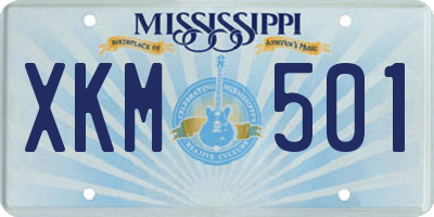 MS license plate XKM501