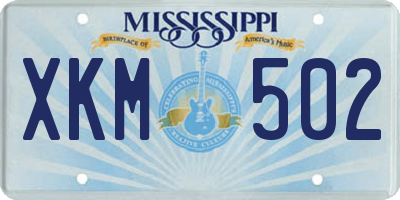 MS license plate XKM502