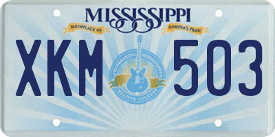 MS license plate XKM503