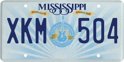 MS license plate XKM504