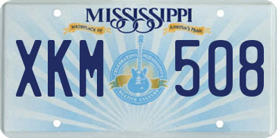 MS license plate XKM508