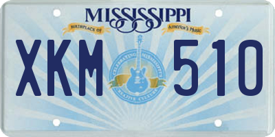 MS license plate XKM510