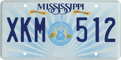 MS license plate XKM512