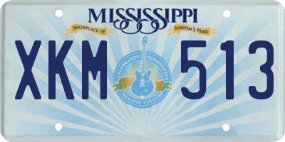 MS license plate XKM513