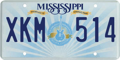 MS license plate XKM514