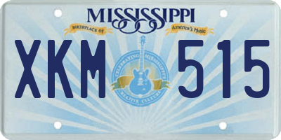 MS license plate XKM515