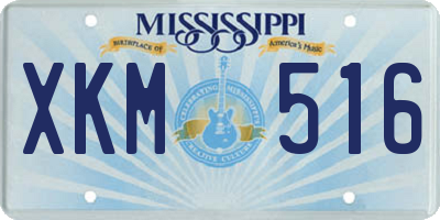 MS license plate XKM516