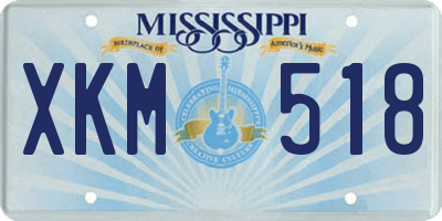 MS license plate XKM518