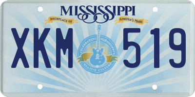 MS license plate XKM519