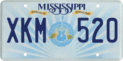 MS license plate XKM520