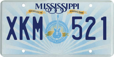 MS license plate XKM521