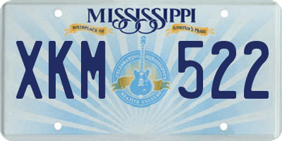 MS license plate XKM522
