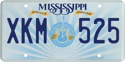 MS license plate XKM525