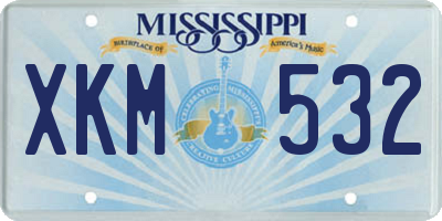 MS license plate XKM532