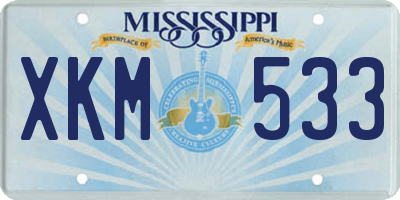 MS license plate XKM533