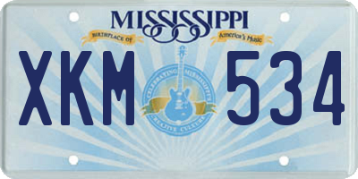 MS license plate XKM534