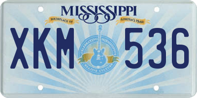 MS license plate XKM536