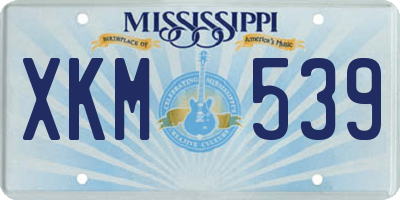 MS license plate XKM539