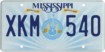 MS license plate XKM540