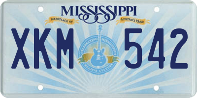 MS license plate XKM542