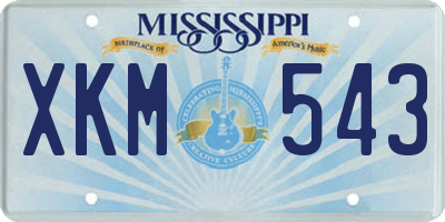 MS license plate XKM543