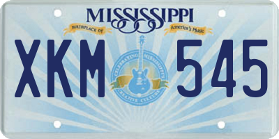 MS license plate XKM545