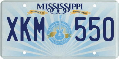 MS license plate XKM550