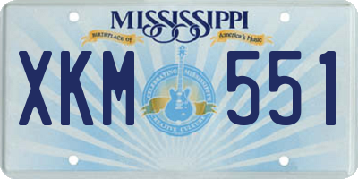 MS license plate XKM551