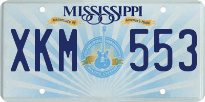MS license plate XKM553