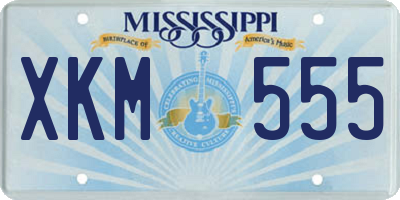 MS license plate XKM555