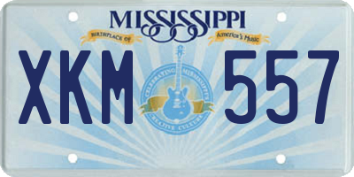 MS license plate XKM557