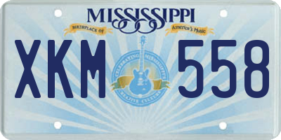 MS license plate XKM558
