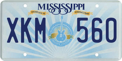 MS license plate XKM560
