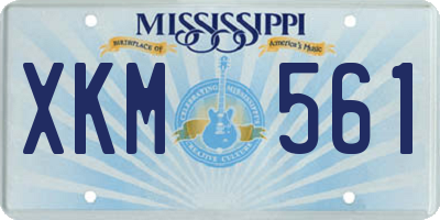 MS license plate XKM561
