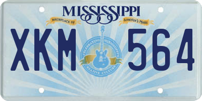 MS license plate XKM564