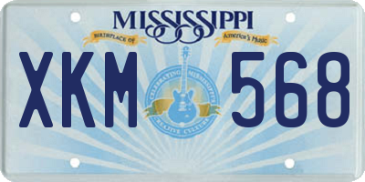MS license plate XKM568
