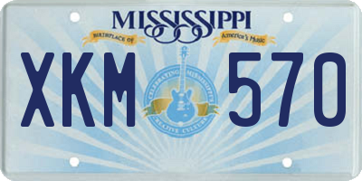 MS license plate XKM570