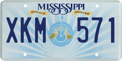 MS license plate XKM571
