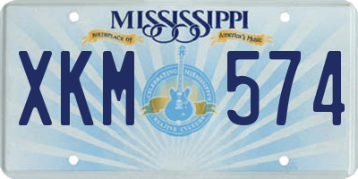 MS license plate XKM574